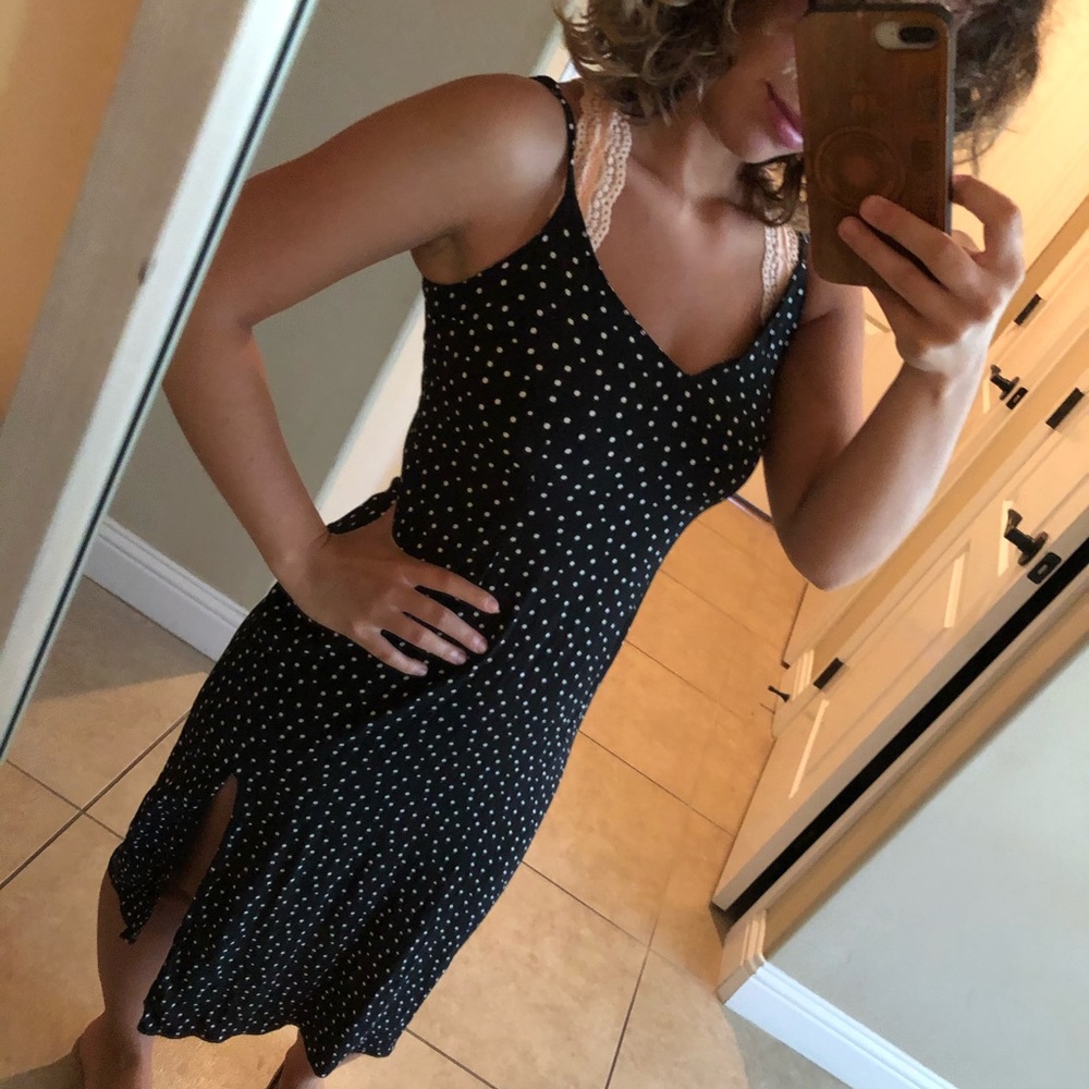 BLACK POLKA DOT SUN DRESS